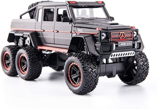 Scale Exclusive Alloy Metal Pull Back Die-cast Car Model with Sound Light Mini Auto Toy for Kids Metal Model Toy Car with Sound and Light (1.32 Scale Pajero-Black)