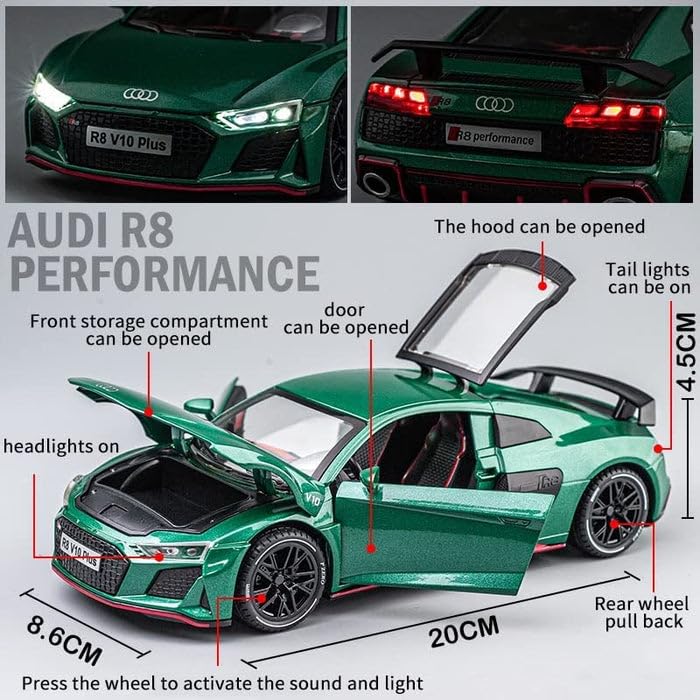 Audi R8 V10 Scale Model Diecast Metalcar