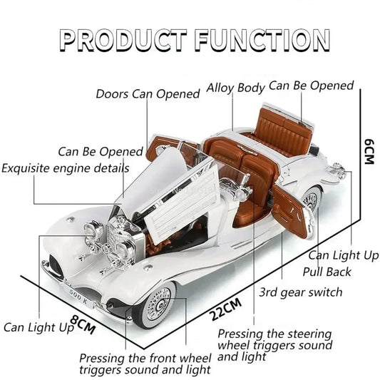 1936 Mercedes Benz 500K 1:24 Roadster diecast scale model car collectible