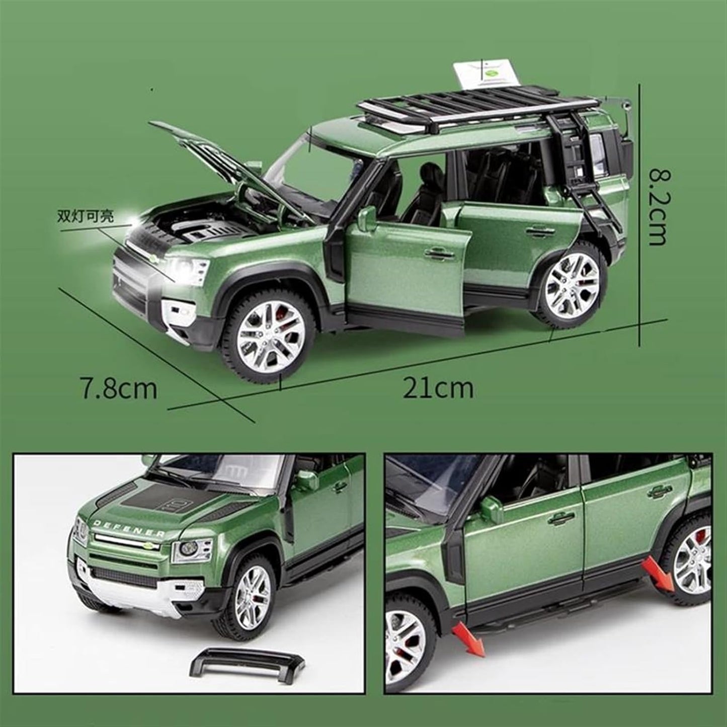Defender Camping - Diecast Metal Car - Scale 1:24