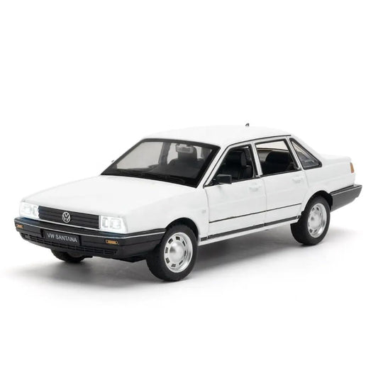 BIG SIZE VOLKSWAGEN SANTANA 1:24 DIECAST METAL PULLBACK TOY CAR WITH OPENABLE DOORS & LIGHT, MUSIC BOYS CAR FOR KIDS BEST TOYS GIFTS TOYS FOR KIDS [SIZE:-19CM*7.5CM*6CM]【 MULTICOLOR 】
