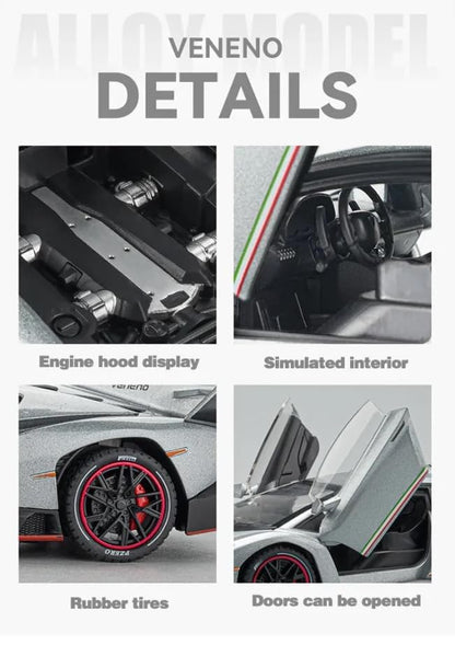 Lamborghini Veneno Scale Model Diecast Metalcar - All Size