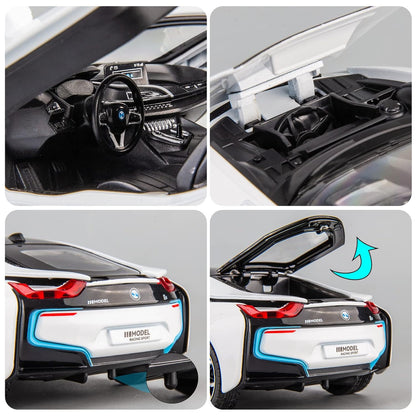 Compatible For Bmw I8 - Diecast Metal Car - Scale 1:24