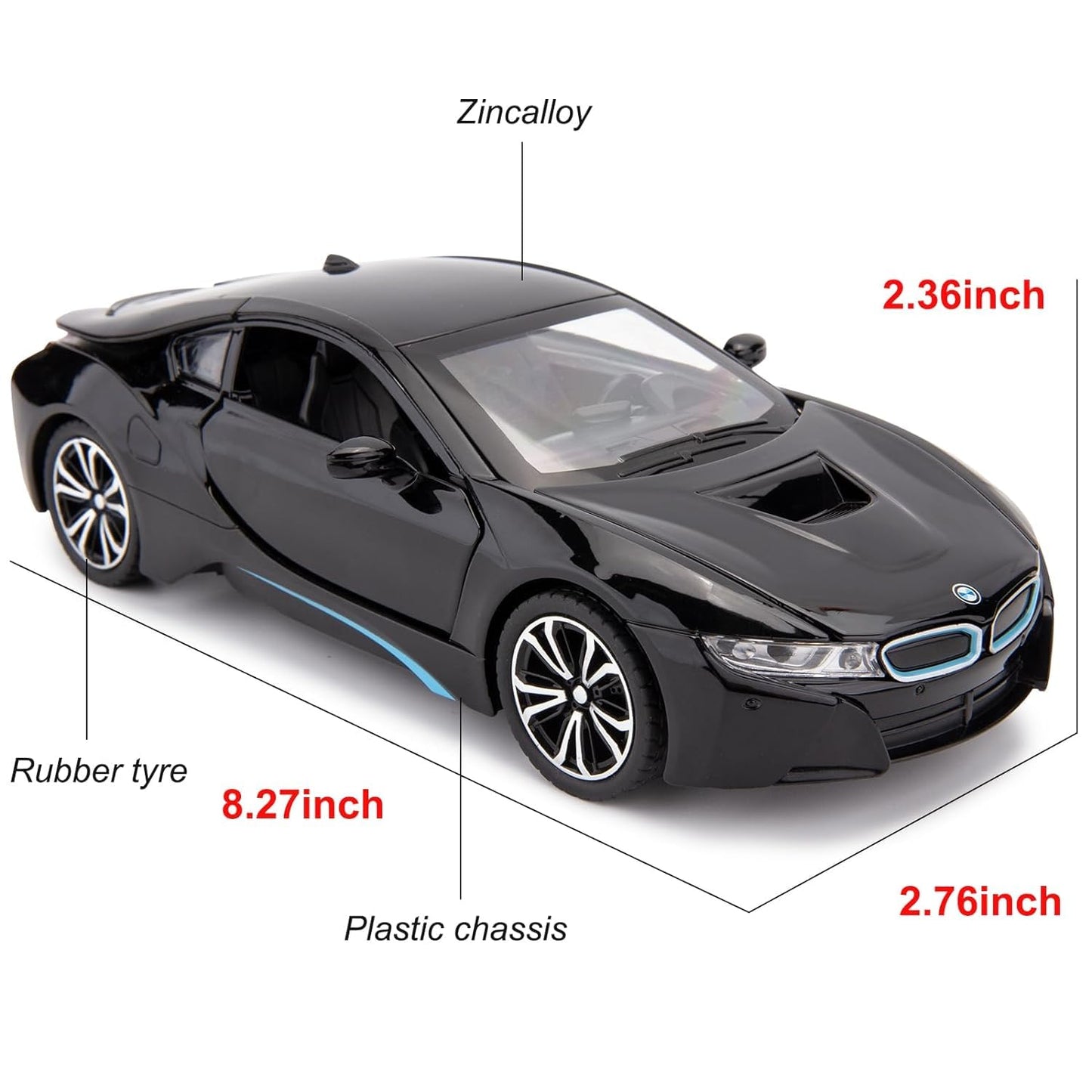 Compatible For Bmw I8 - Diecast Metal Car - Scale 1:24