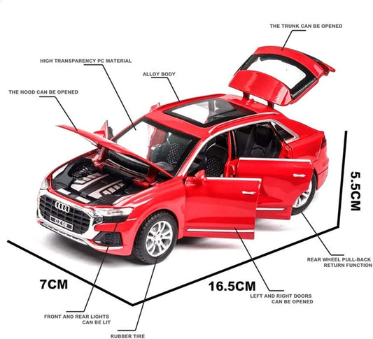 Scale Exclusive Alloy Metal Pull Back Die-cast Car Model with Sound Light Mini Auto Toy for Kids Metal Model Toy Car with Sound and Light (1:24 Scale Audi RS6 Modified-Green)