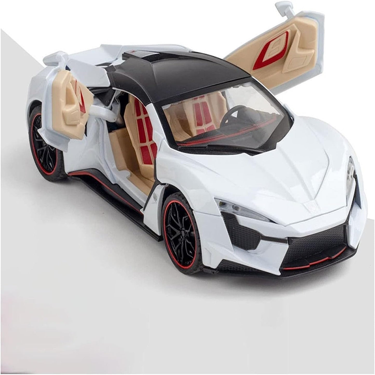 1:24 Scale Lamborgini SIAN Exclusive Alloy Metal Pull Back Die-cast Car Model with Sound Light Mini Auto Toy for Kids Metal Model Toy Car with Sound and Light (Multicolor)