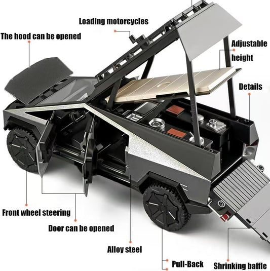 Tesla Cybertruck Camping Vehicle Scale Model Diecast Metalcar - All Size