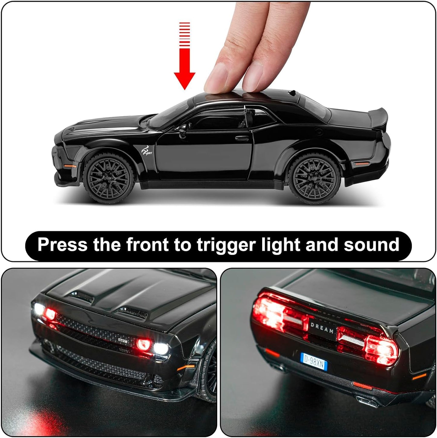 1:24 SCALEExclusive Alloy Metal Pull Back Die-cast Car Scale Model with Sound Light Mini Auto Toy for Kids Metal Model Toy Car with Sound and Light (Lamborgini Veneno- Multicolor)