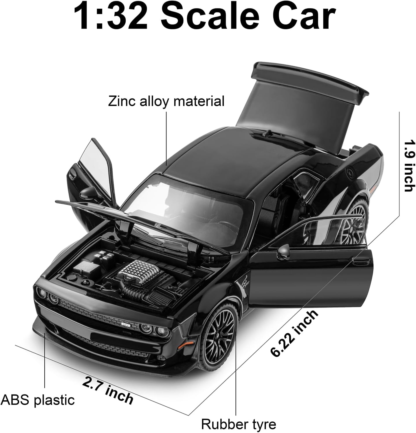 1:24 SCALEExclusive Alloy Metal Pull Back Die-cast Car Scale Model with Sound Light Mini Auto Toy for Kids Metal Model Toy Car with Sound and Light (Lamborgini Veneno- Multicolor)