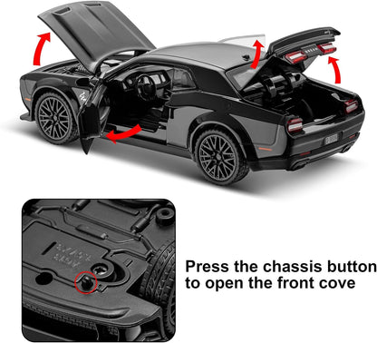 1:24 SCALEExclusive Alloy Metal Pull Back Die-cast Car Scale Model with Sound Light Mini Auto Toy for Kids Metal Model Toy Car with Sound and Light (Lamborgini Veneno- Multicolor)